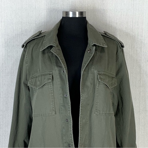Who What‎ Wear~Women's Army Green Cotton Military/Utility/Field Jacket~Sz L - Picture 3 of 15